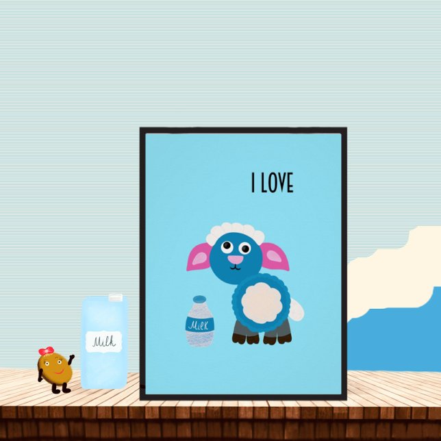 Poster Moutons et lait (Créateur téléchargé)