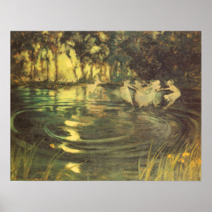 Poster Mouvement giratoire de fées par noir d'Arthur,