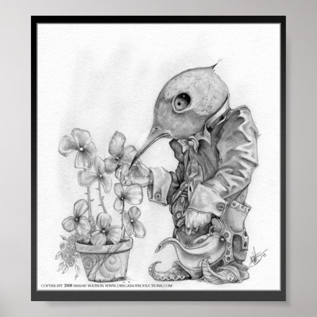 Poster Mr. Kiwi Hummingbird Gardener (Devant)