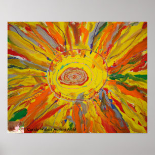 Poster "Mr Sun" de Candy Waters Artiste de l'autisme
