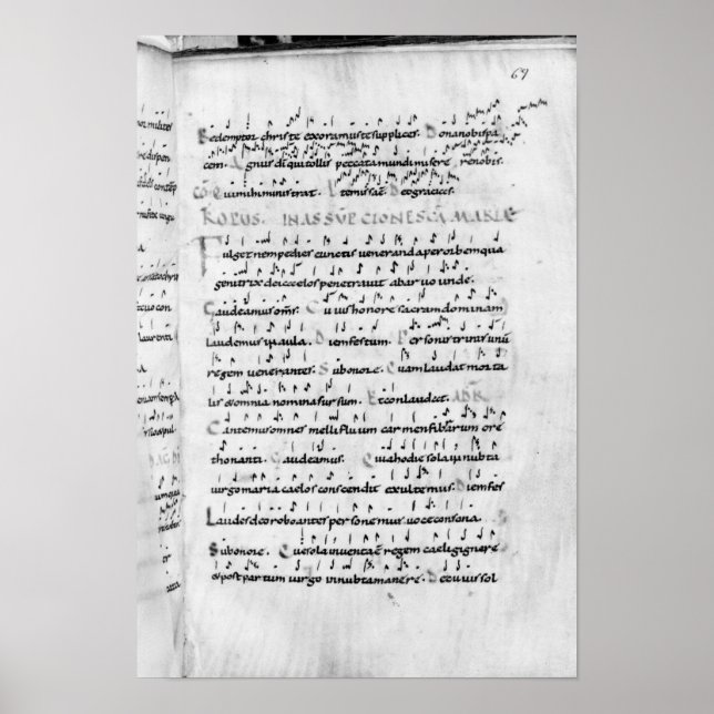 Poster Ms 18 fol.69 Assumption de "Troparium" (Devant)