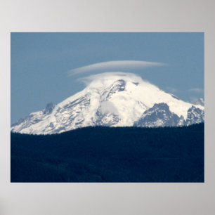 Poster Mt Baker avec nuage
