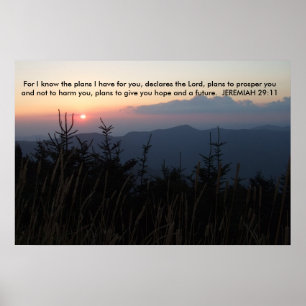 Poster Mt. Mitchell Caroline du Nord - Jeremiah 29:11