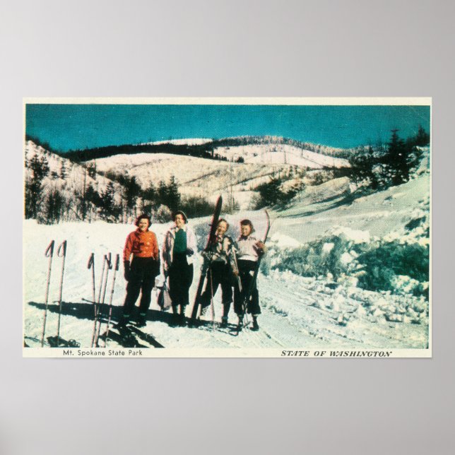 Poster Mt. Spokane State Park Ladies SkiingWashington (Devant)