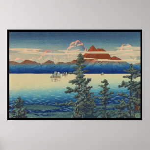 Poster Mt Unzen dans la province de Hizen, Hasui Kawase h