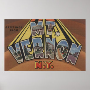 Poster Mt. Vernon, New York - Scènes de grandes lettres