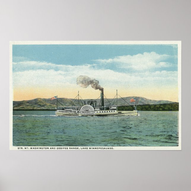 Poster Mt Washington Steamer, Ossipee Range View (Devant)