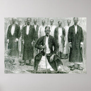 Poster Mtesa, l'empereur de l'Ouganda et d'autres chefs