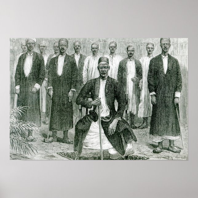 Poster Mtesa, l'empereur de l'Ouganda et d'autres chefs (Devant)
