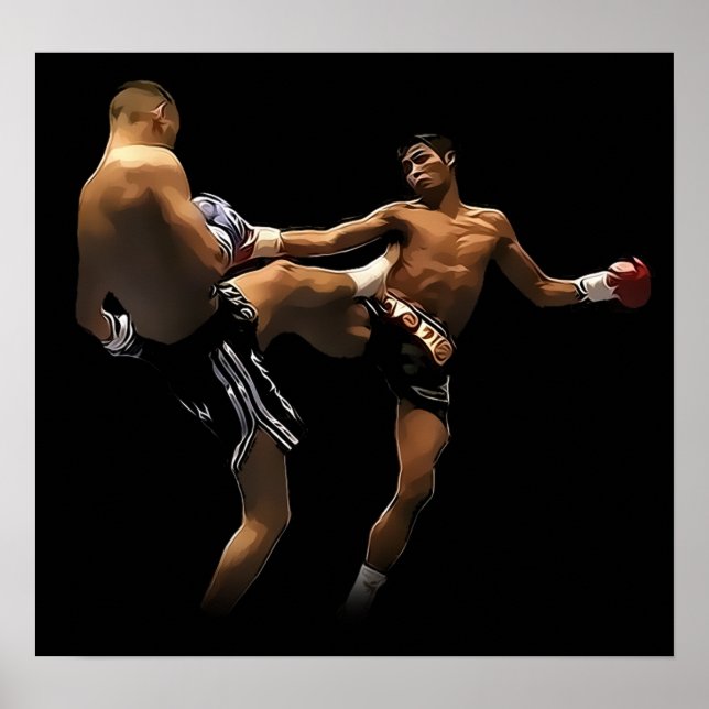 Poster Muay Thai Boxing Action (Devant)