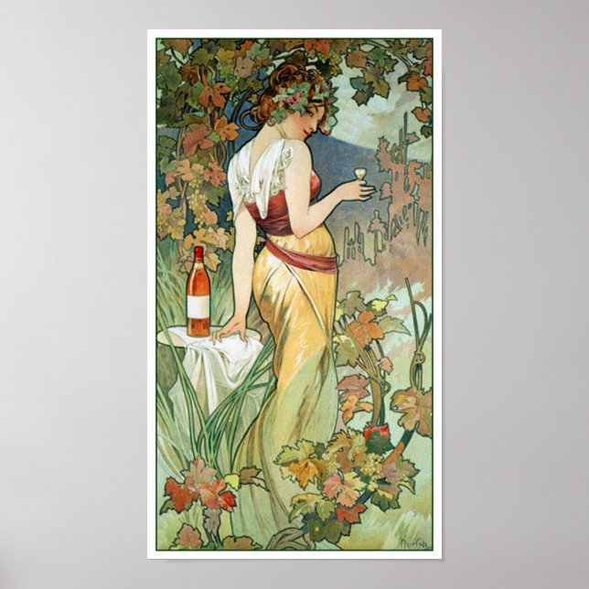 Poster Mucha Art Nouveau : Cognac (Devant)