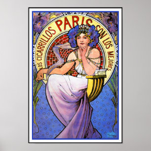 Poster Mucha Art Nouveau : Los Cigarrillos Paris