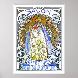 Poster Mucha : Savon Notre-Dame