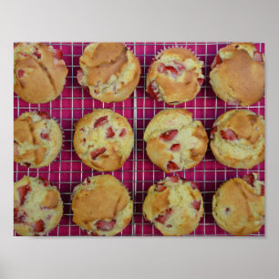 Poster muffins aux fraises