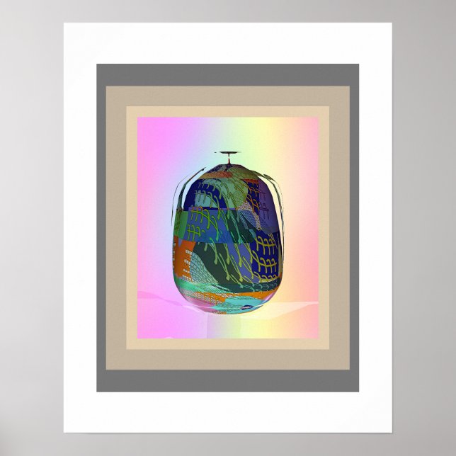 Poster multicolore de pot + Mat d'entrée (Devant)