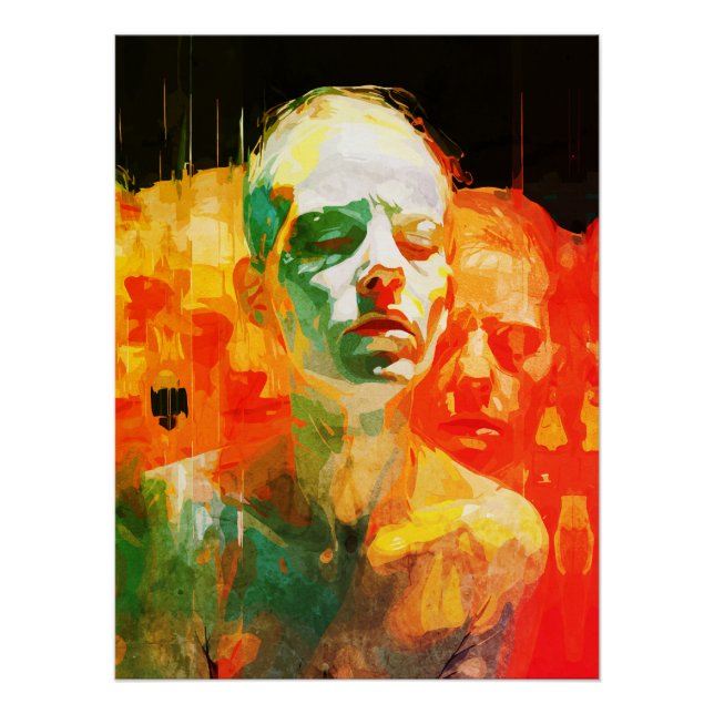 Poster Multiplicité du Portrait Émotionnel Abstrait de l' (Devant)