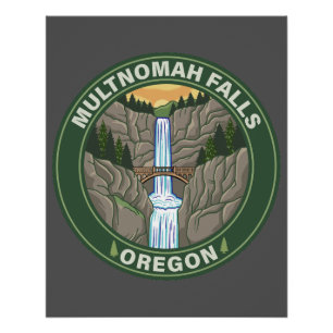 Poster Multnomah Falls Oregon