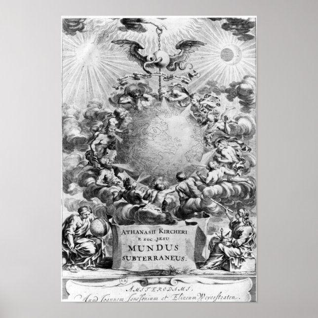 Poster Mundus Subterraneus par Athanasius Kircher (Devant)