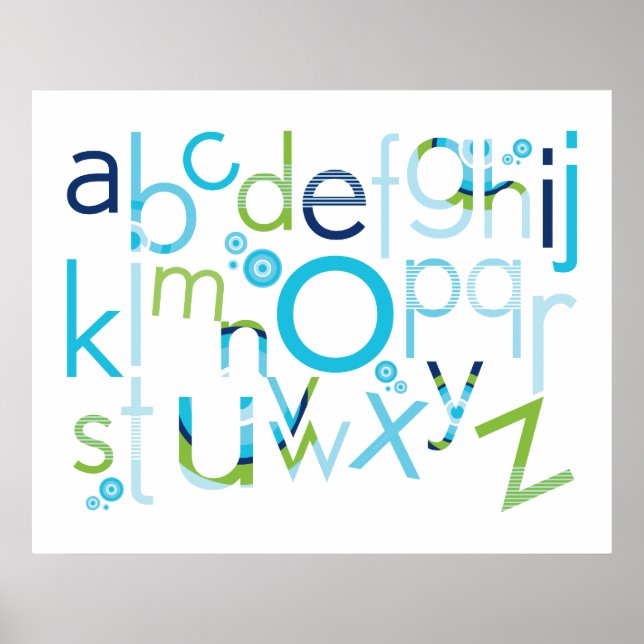 Poster MUR ART :: TYPOGRAPHIE - alphabet tendance 6 (Devant)