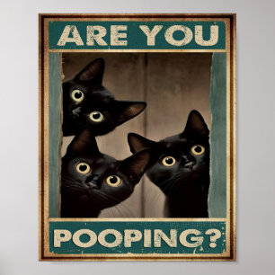 Poster Mur Décor Chat Noir Vous Poopez