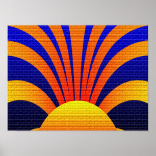 Poster Mur du coucher du soleil