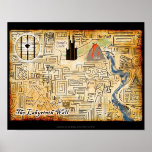 Poster Mur du Labyrinthe Imprimer Carte 14x11