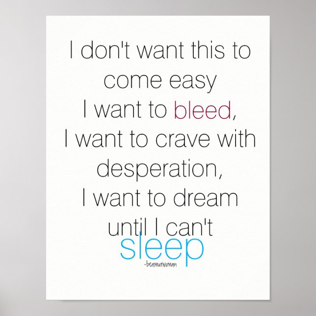 Poster mural Citations inspirationnelles Je veux r (Devant)