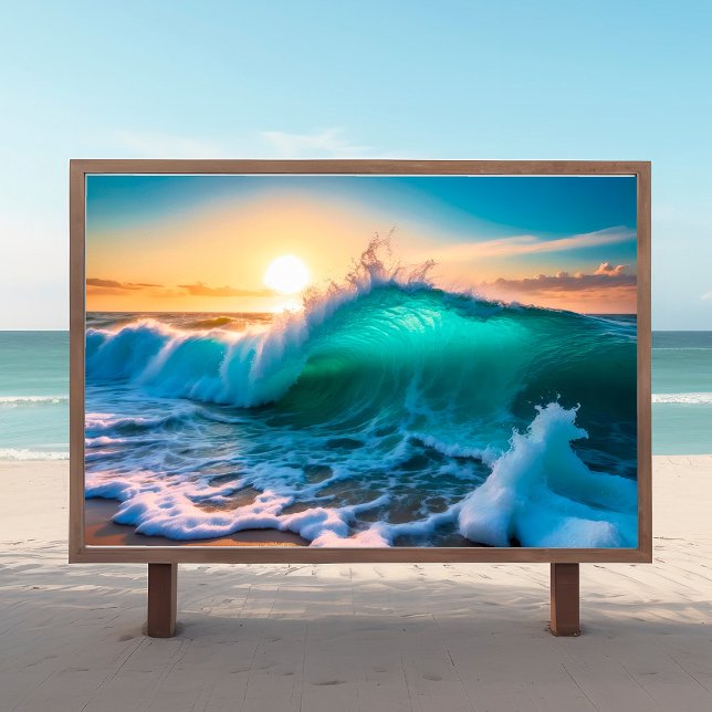 Poster mural de Sunrise Ocean Wave (Créateur téléchargé)