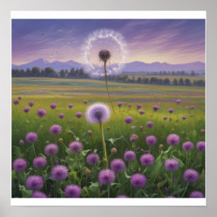 Poster mural des jonquilles violettes personnalisé