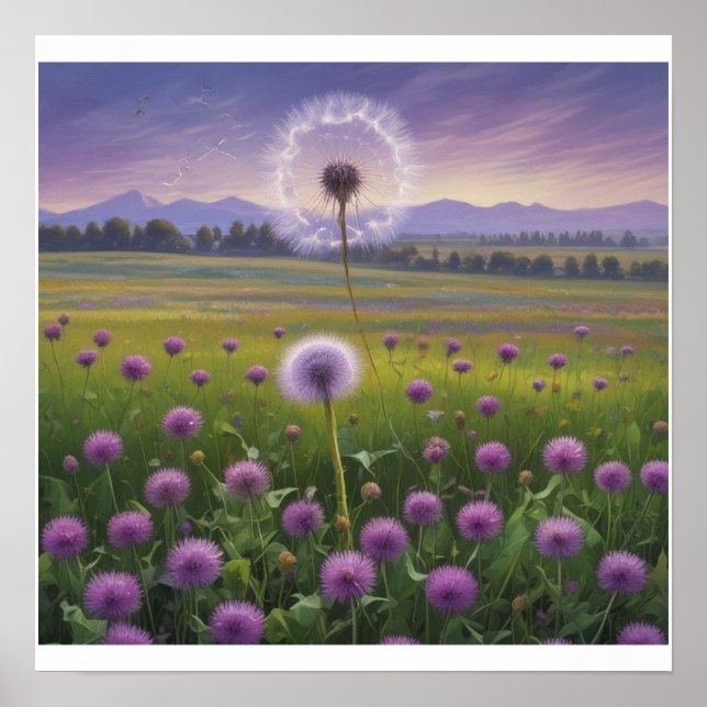 Poster mural des jonquilles violettes personnalisé (Devant)