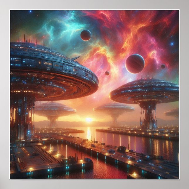 Poster mural des quais d'espace personnalisées (Devant)