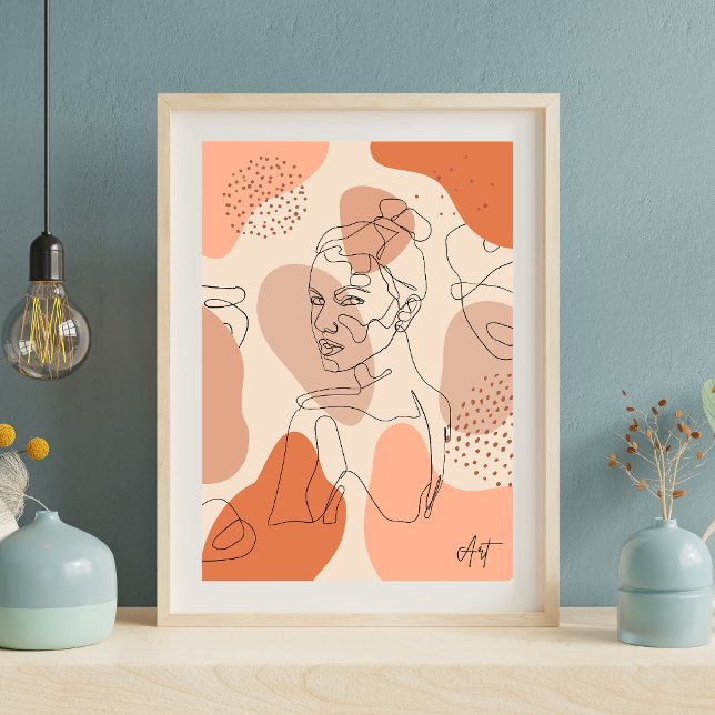 Poster mural minimaliste Abstrait Line Art Femme" (Créateur téléchargé)