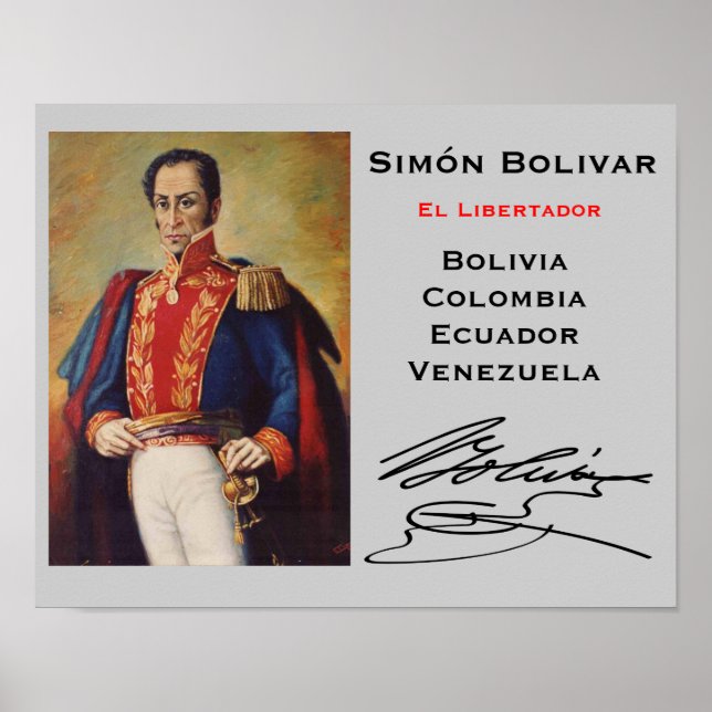 Poster mural Simón Bolivar* (Devant)