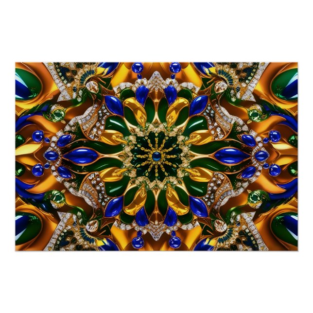 Poster murale avec design couleur Brésil (Devant)