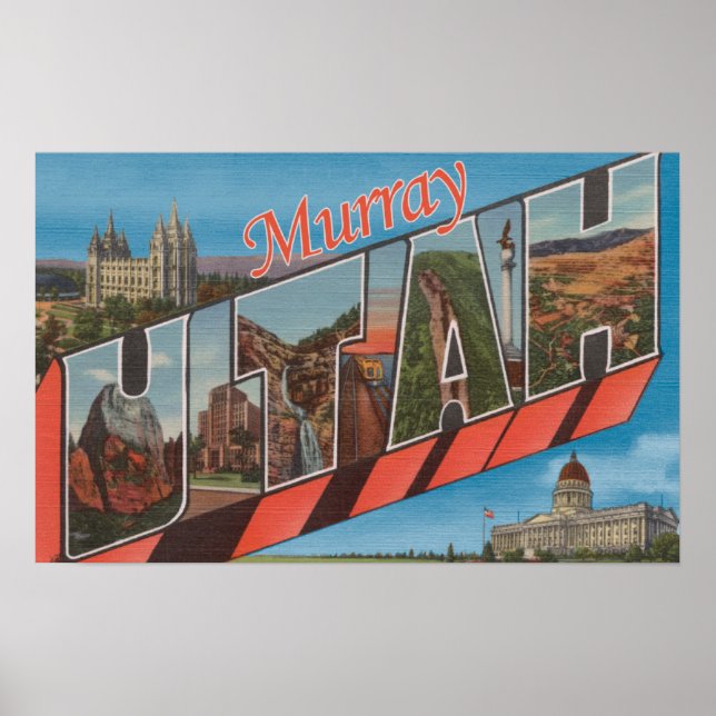 Poster Murray, UtahGrandes lettres ScènesMurray, UT (Devant)