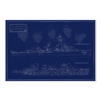 Poster Museum Ship The Sullivans Blueprint with Brothers