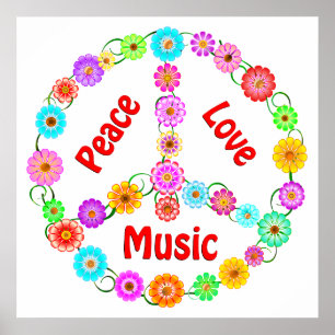 Poster Music Peace Love