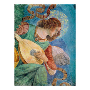Poster Musical angel playing guitar