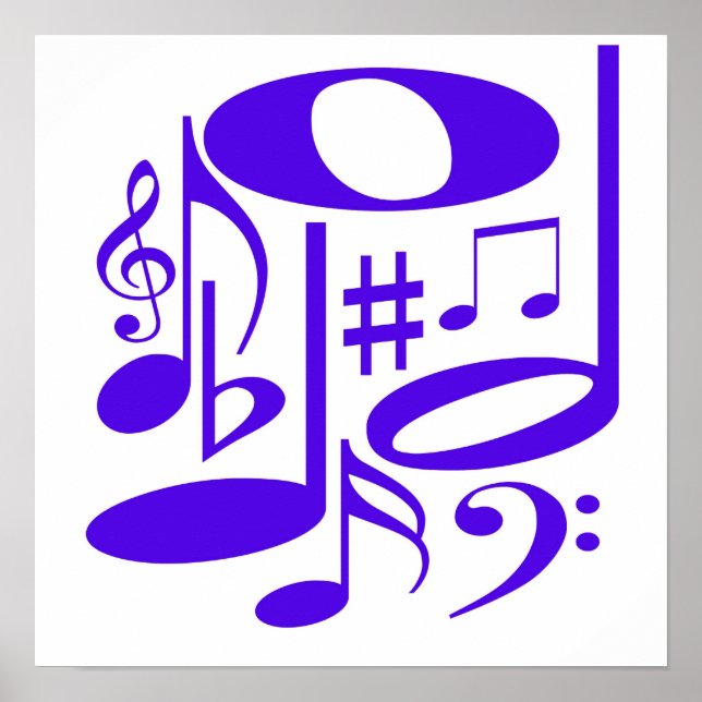 Poster musical violet (Devant)