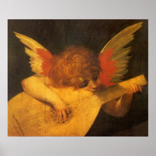 Poster Musician Angel Playing Lute by Rosso Fiorentino