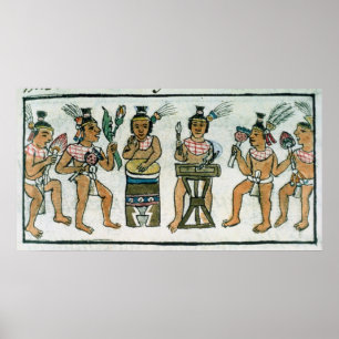 Poster Musiciens aztèques d'un compte de Aztec