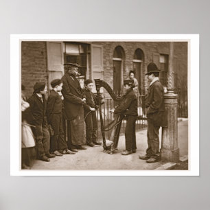 Poster Musiciens italiens de rue, de la 'vie dans la rue