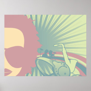 Poster musique diva funky pastels 2