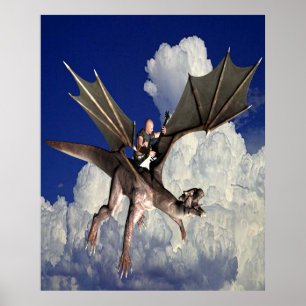 Poster Musique dragon dans les nuages
