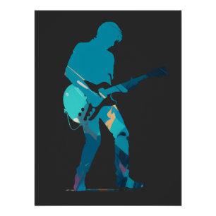 Poster Musique Guitare Player Concert Amusant Silhouette 