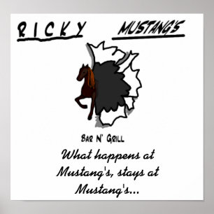 Poster mustangshirtfront, ce qui se produit au mustang,