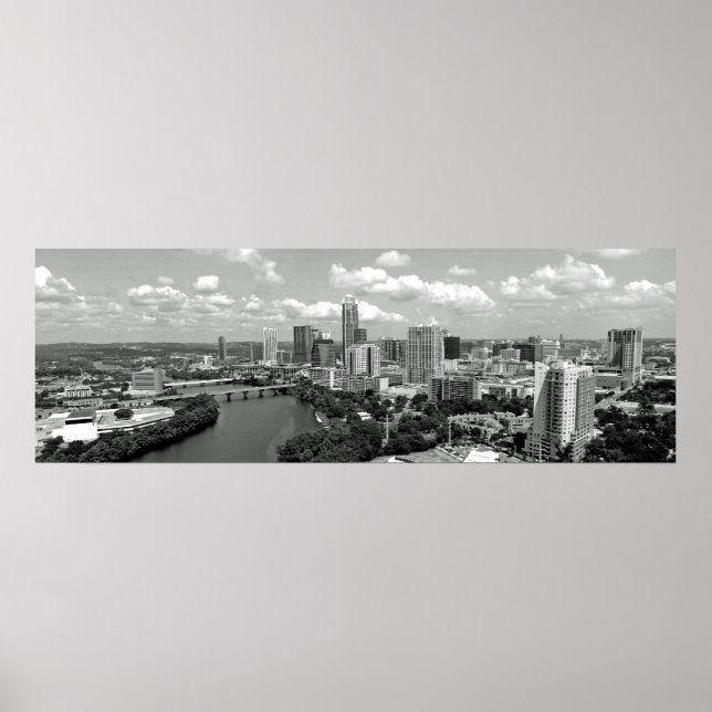 Poster My Austin Skyline BW (Devant)