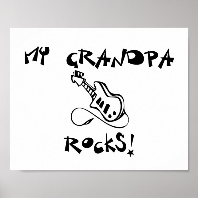 Poster My Grandpa Rocks guitare (Devant)