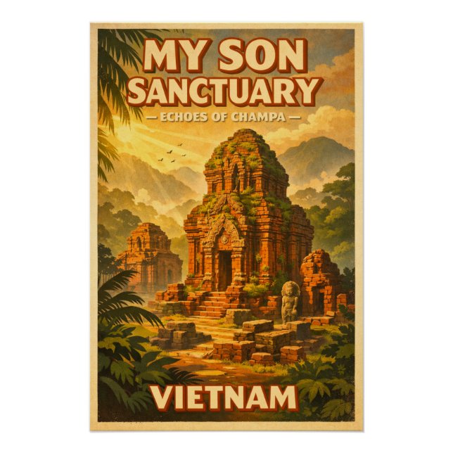 Poster  My Son Sanctuary, Vietnam, in a classic (Devant)