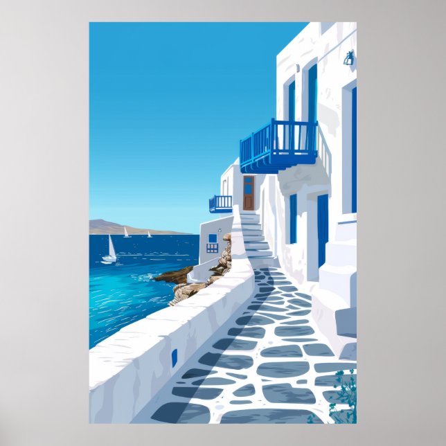 Poster Mykonos Blue Sea View (Devant)